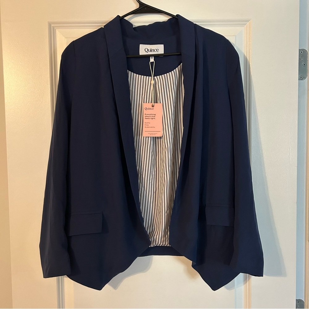 NWT Quince Women's Stretch Crepe Open Blazer Small